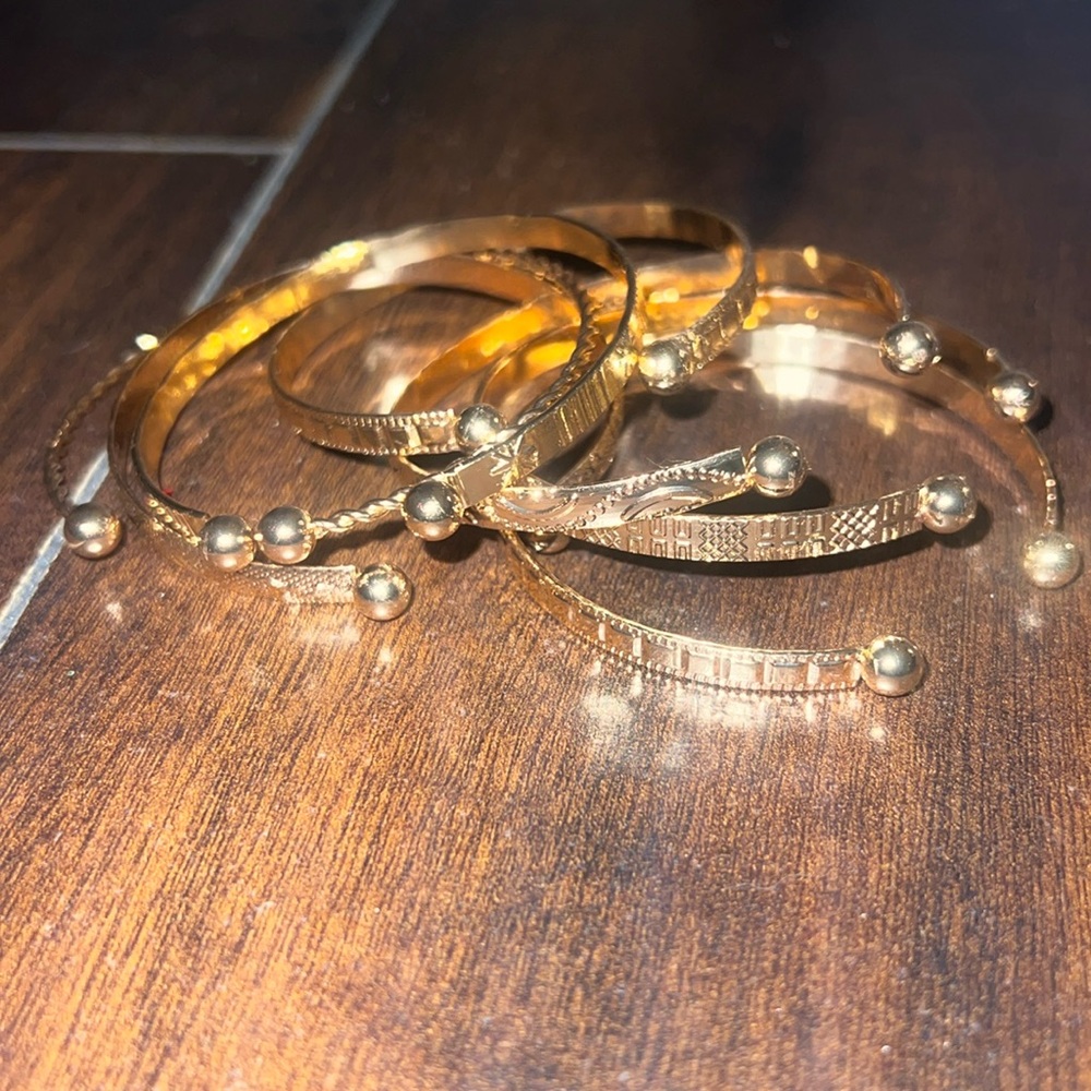 7pcs Gold Costume Jewelry Bracelets